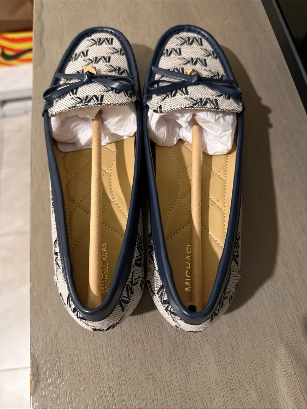 NWT Michael Kors Juliette Moc Loafers Navy Leather Women’s Size 7M